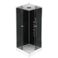 Aurlane Douchecabine Black 2 - Vierkant - 90x90x230cm - Zilver