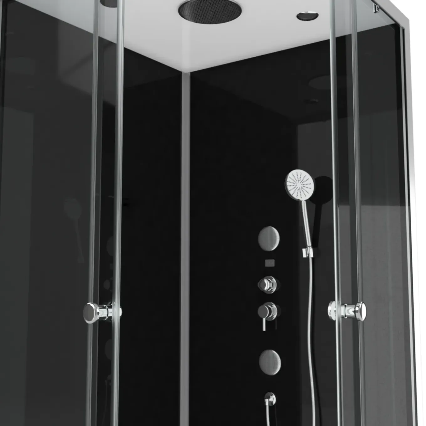 Aurlane Douchecabine Black 2 - Vierkant - 90x90x230cm - Zilver