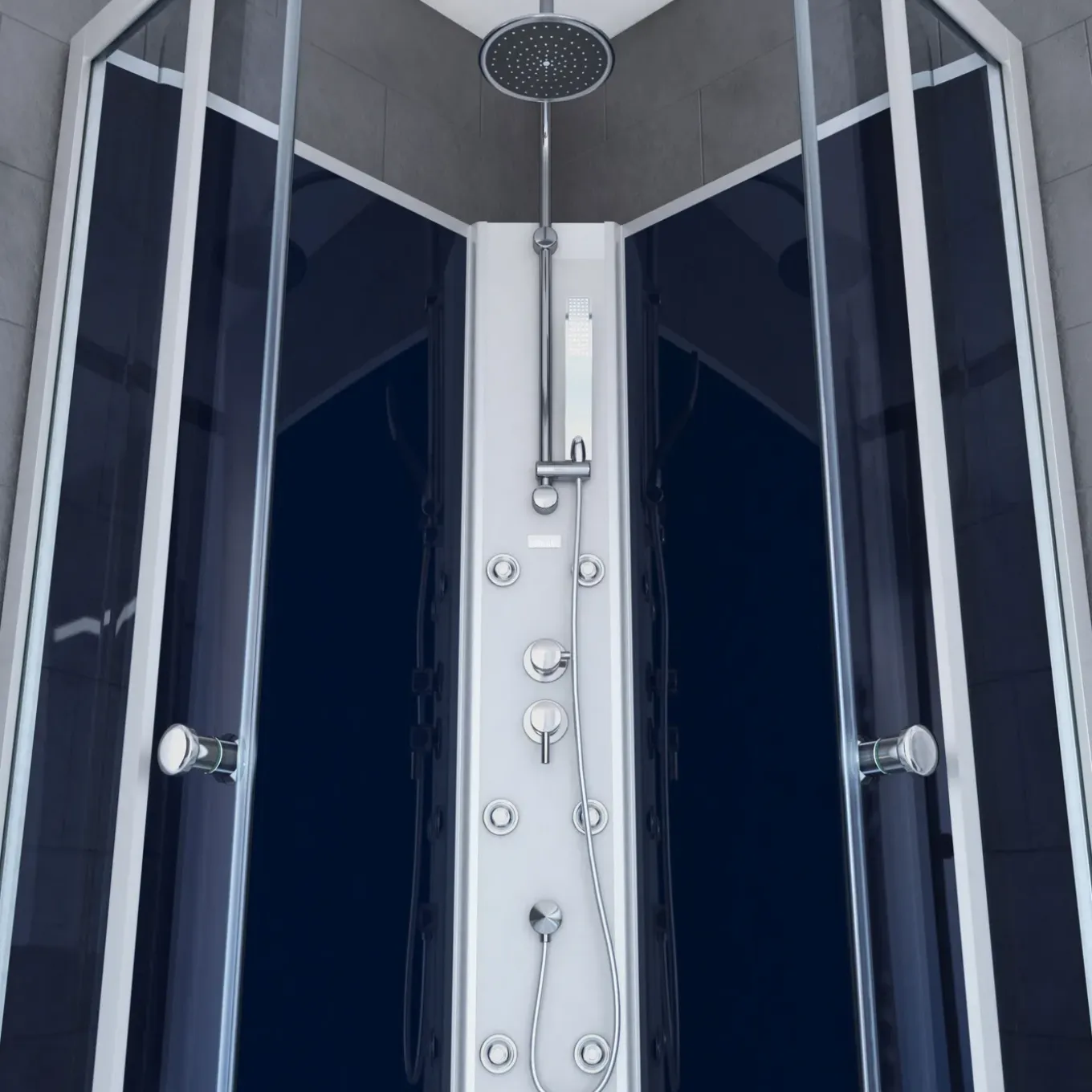 Aurlane - Douchecabine - Nighty - Blauw - 85x85x198cm