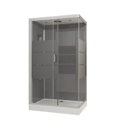 Aurlane - Douchecabine - Silvery Stripe - Grijs - 110x110x215cm