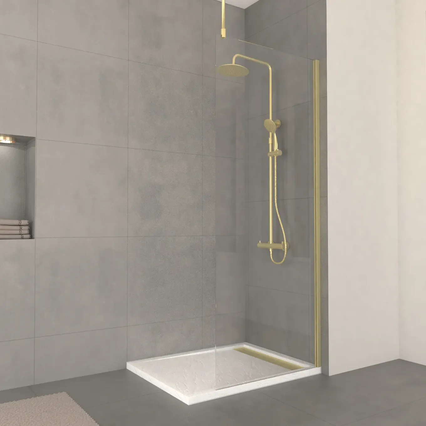 Aurlane - Douchewand - Freedom 2 / Barre De Plafond - Andere - 80x80x200cm