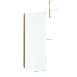Aurlane - Douchewand - Freedom 2 / Barre De Plafond - Andere - 80x80x200cm