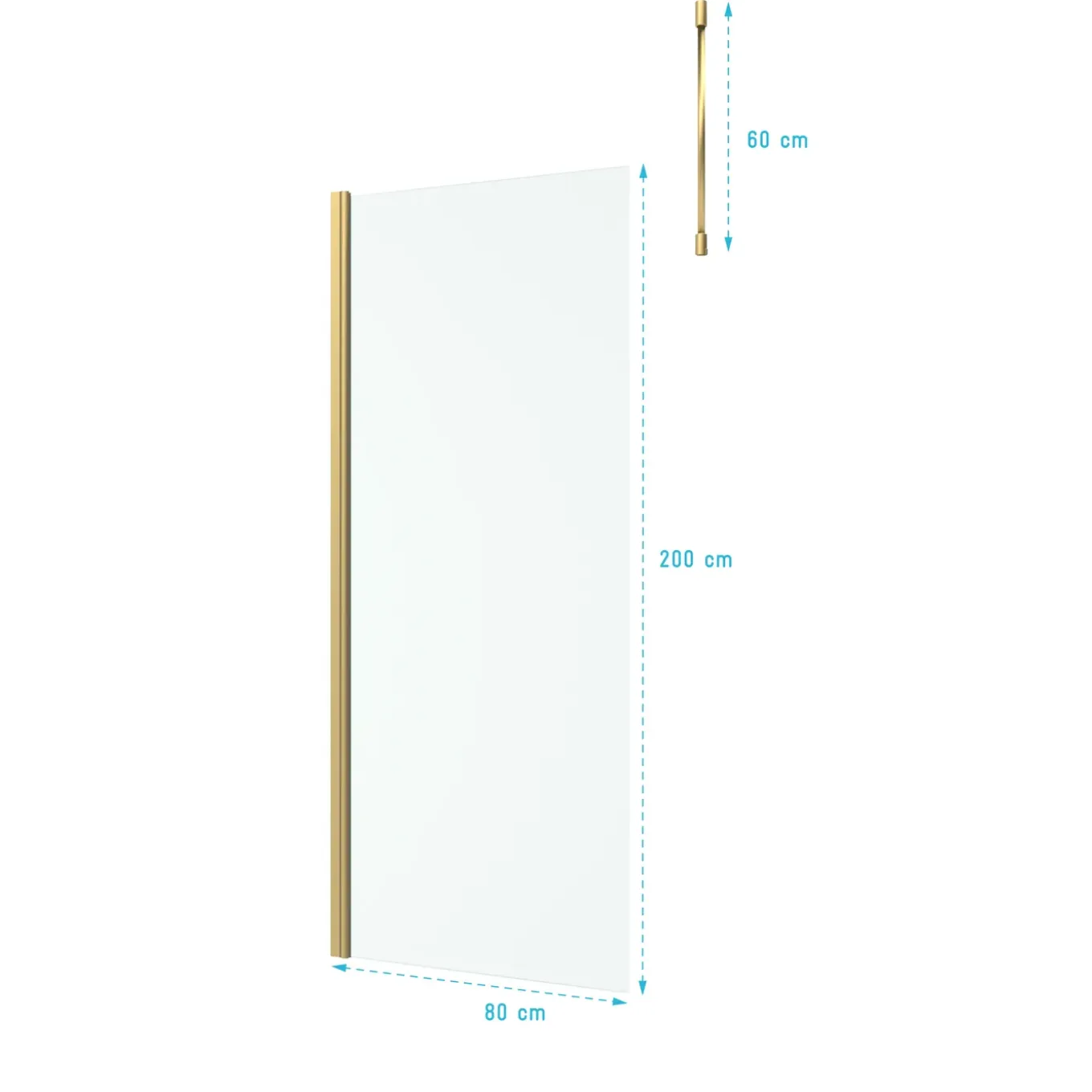 Aurlane - Douchewand - Freedom 2 / Barre De Plafond - Andere - 80x80x200cm