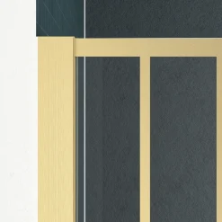 Aurlane Inloopdouche Art Deco Round 120x195cm - Goud Profiel - 5 mm Helder Glas