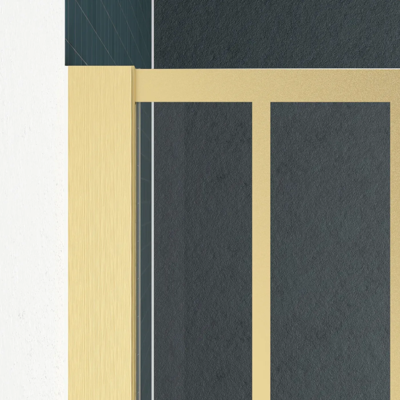 Aurlane Inloopdouche Art Deco Round 120x195cm - Goud Profiel - 5 mm Helder Glas