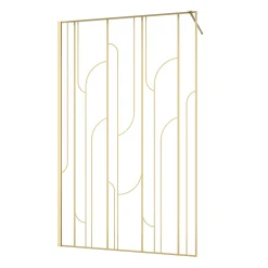 Aurlane Inloopdouche Art Deco Round 120x195cm - Goud Profiel - 5 mm Helder Glas