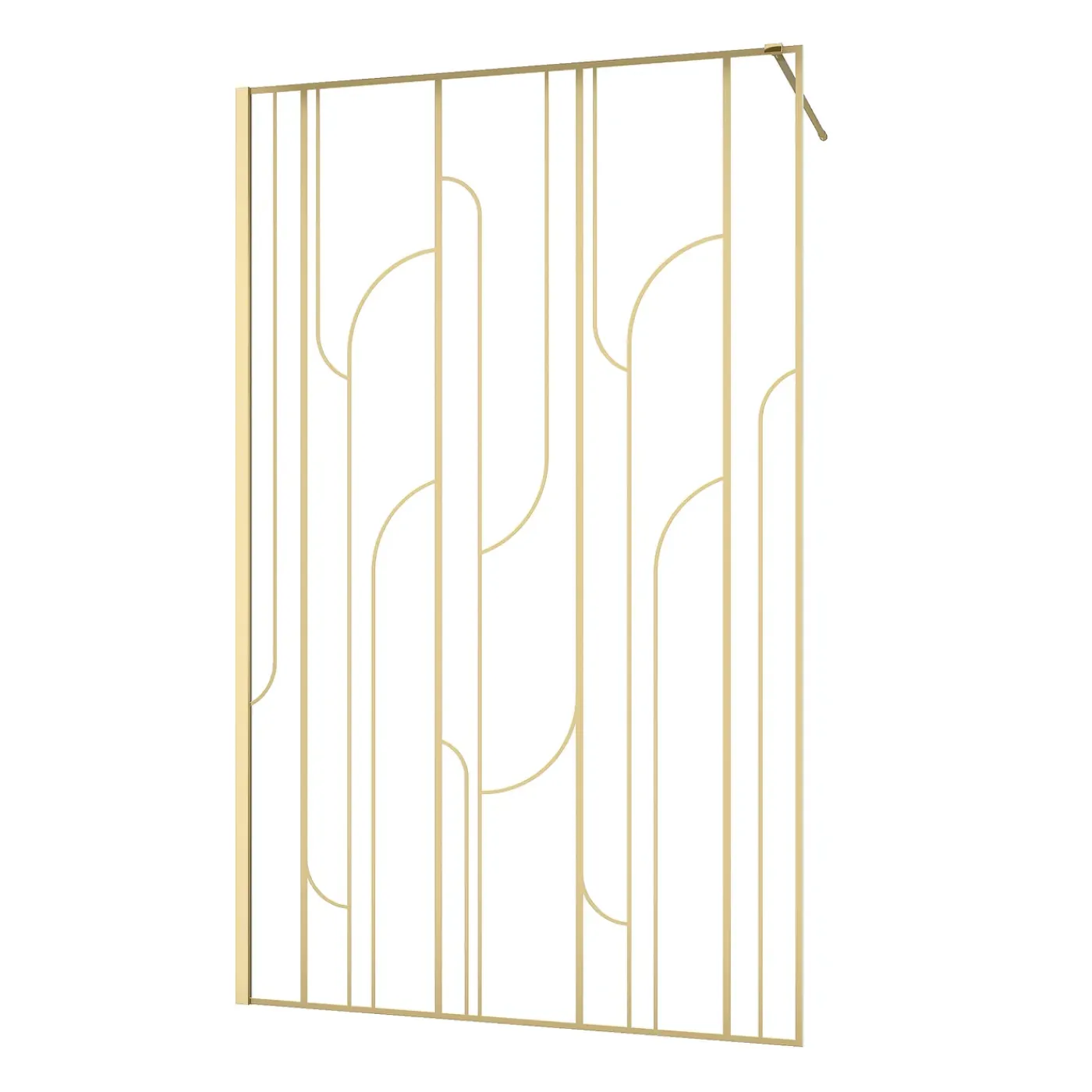 Aurlane Inloopdouche Art Deco Round 120x195cm - Goud Profiel - 5 mm Helder Glas