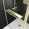 Aurlane Inloopdouche Edge 130x200cm - Goud Profiel - 6 mm Helder Glas