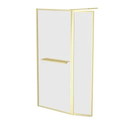 Aurlane Inloopdouche Edge 130x200cm - Goud Profiel - 6 mm Helder Glas