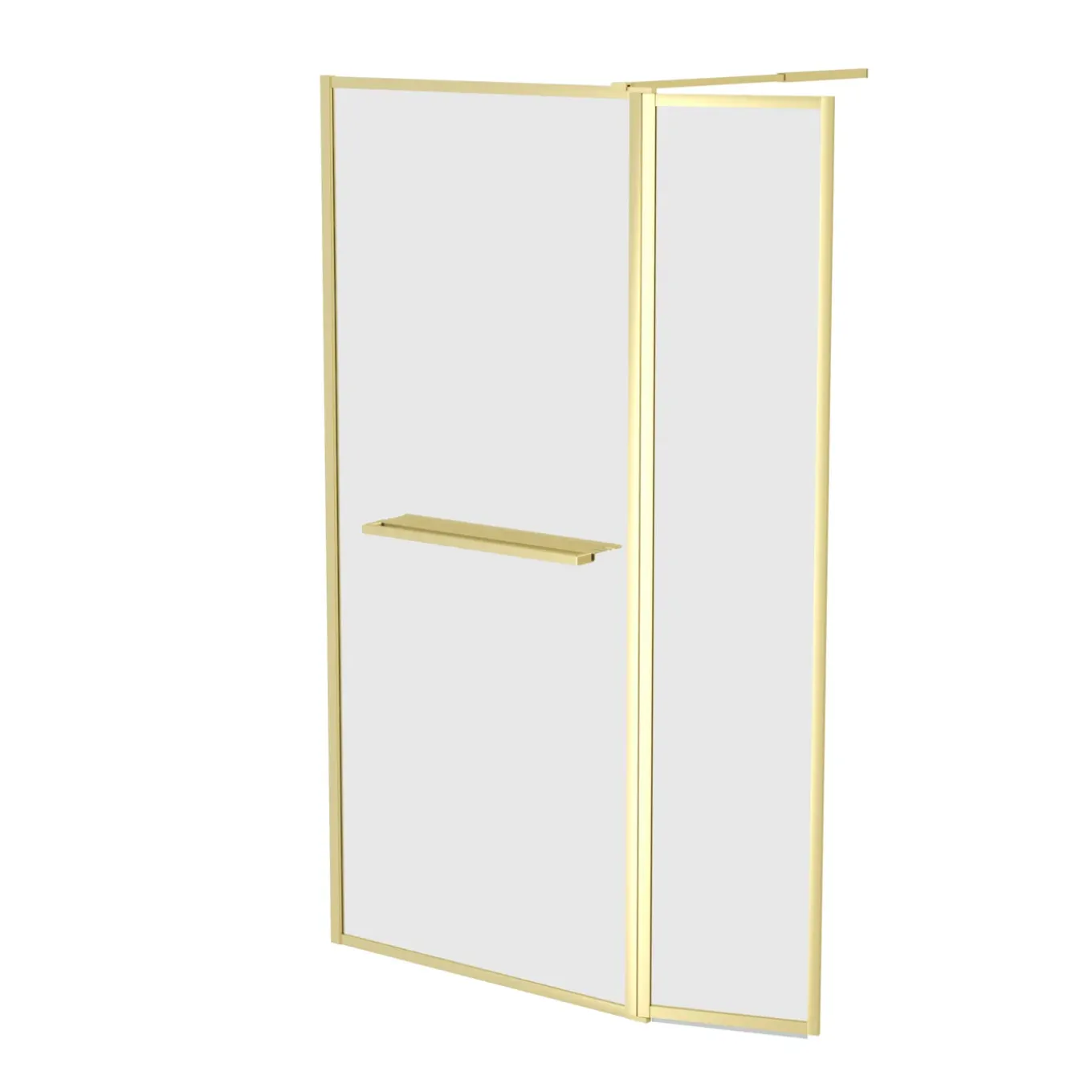 Aurlane Inloopdouche Edge 130x200cm - Goud Profiel - 6 mm Helder Glas