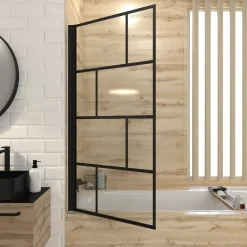 Aurlane Opvouwbare Badwand met Zeefdruk 80x140 cm