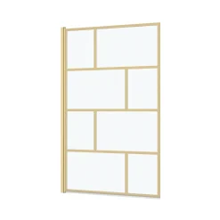 Aurlane Opvouwbare Badwand |Zeefdruk met Baksteenmotief |80x140cm |Geborsteld Goud