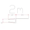 Aurlane 4-vormige afdichtingstrip 200cm voor 5mm dik glas kunststof