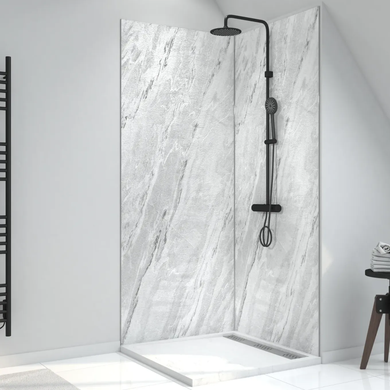 Aurlane wandpaneel 90x210cm Artic Storm grijs
