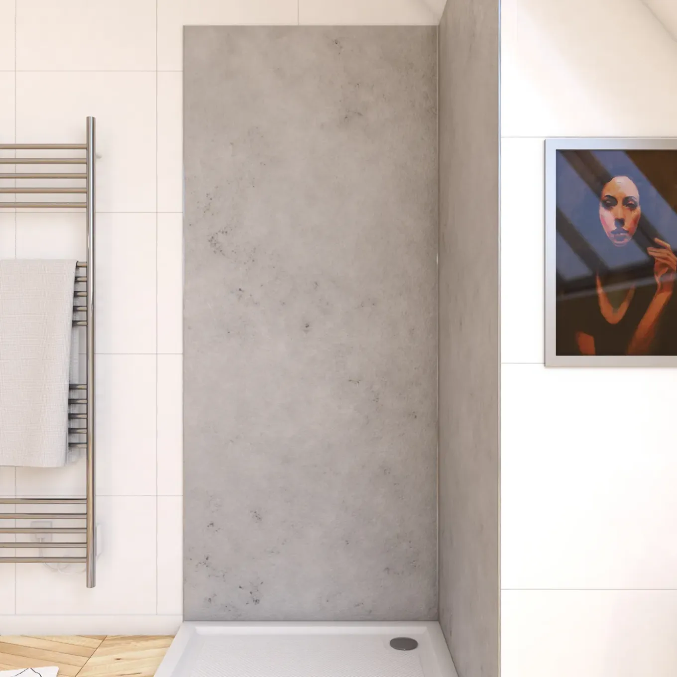 Aurlane wandpaneel 90x210cm cement/grijs
