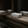 Aurlane Waskom Badkamer WHITE MARBLE - Keramiek - Rechthoekig - Mat Wit Marmer Effect - 46cm
