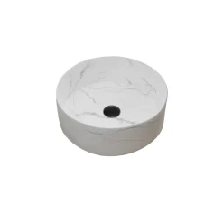 Aurlane Waskom Effect Marble - Keramiek - Rond - Mat Wit - 36cm