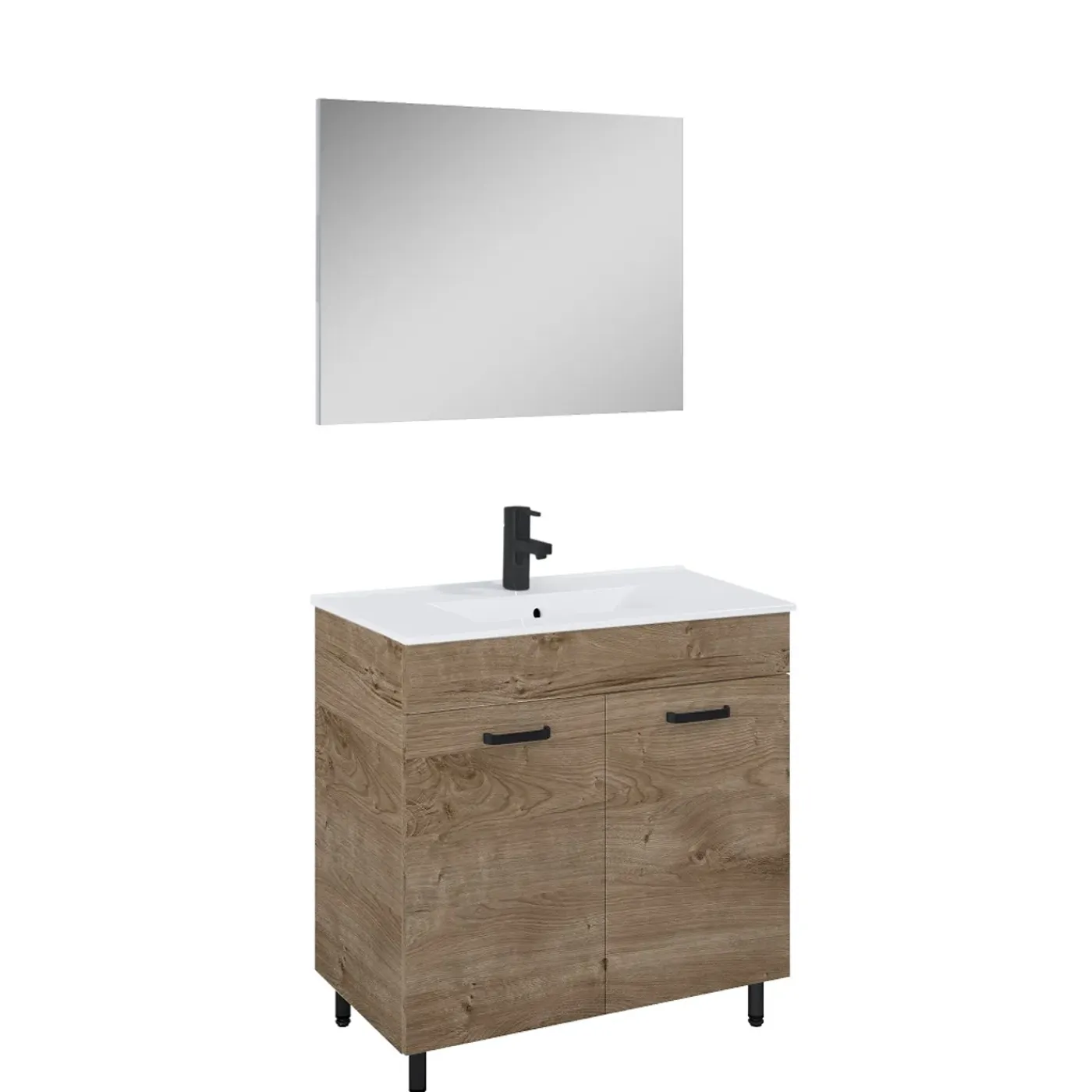 Royo Ava badmeubelset 80cm 2 deuren eik en zwart
