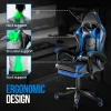 Avalo Gaming Stoel - Gamestoel - Ergonomische Bureaustoel Verstelbaar - Gaming Chair - Zwart/blauw