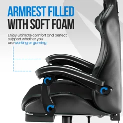 Avalo Gaming Stoel - Gamestoel - Ergonomische Bureaustoel Verstelbaar - Gaming Chair - Zwart/blauw
