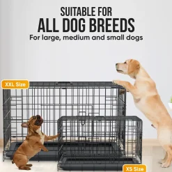 Avalo Hondenbench L - Bench Voor Honden - Opvouwbare Kooi - 2 Deuren - 92x57x64 Cm