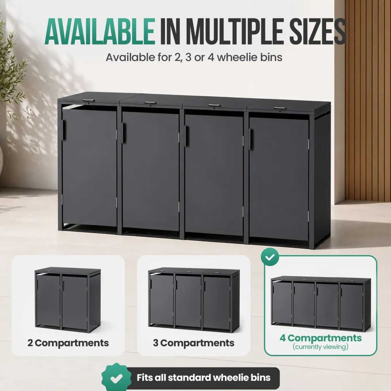 Avalo Kliko Ombouw 4 Vaks - Containerombouw Voor 4 Containers - Afvalcontainer Ombouw Metaal