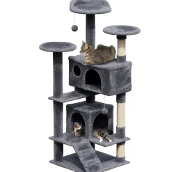 Avalo Krabpaal Voor Katten Met 7 Niveaus - 137x50x50 Cm - Donkergrijs - Krabpaal Voor Grote Katten