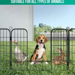Avalo Puppyren Diam.210cm Opvouwbaar Zwart - 8 Panelen 80x60cm - Dierenren / Konijnenren / Hondenren