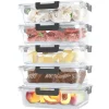 Avalo Vershoudbakjes Glas - Meal Prep Bakjes - Diepvriesbakjes - Met Deksel - 5 Delig 1060ml