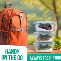 Avalo Vershoudbakjes Glas - Meal Prep Bakjes - Diepvriesbakjes - Met Deksel - 5 Delig 1060ml