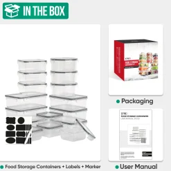 Strex Avalo Vershoudbakjes - Meal Prep Bakjes - Diepvries Bakjes - 30 Delige Set - Bpa Vrij
