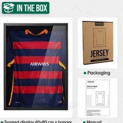 Avalo Wissellijst Voetbalshirt - 3d Box Frame - 60x80cm - Zwart - Shirt Inlijsten - Diepe Fotolijst