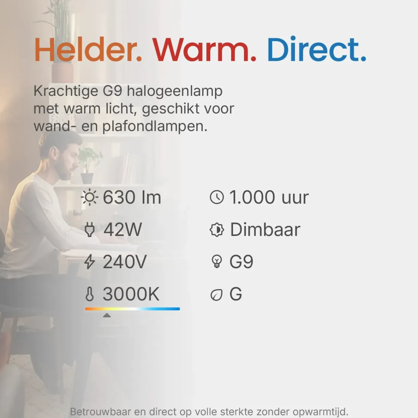Avide Halogeen Insteeklamp G9 - 42w 630lm 3000k - Warm Wit Licht - Dimbaar - 5 Stuks