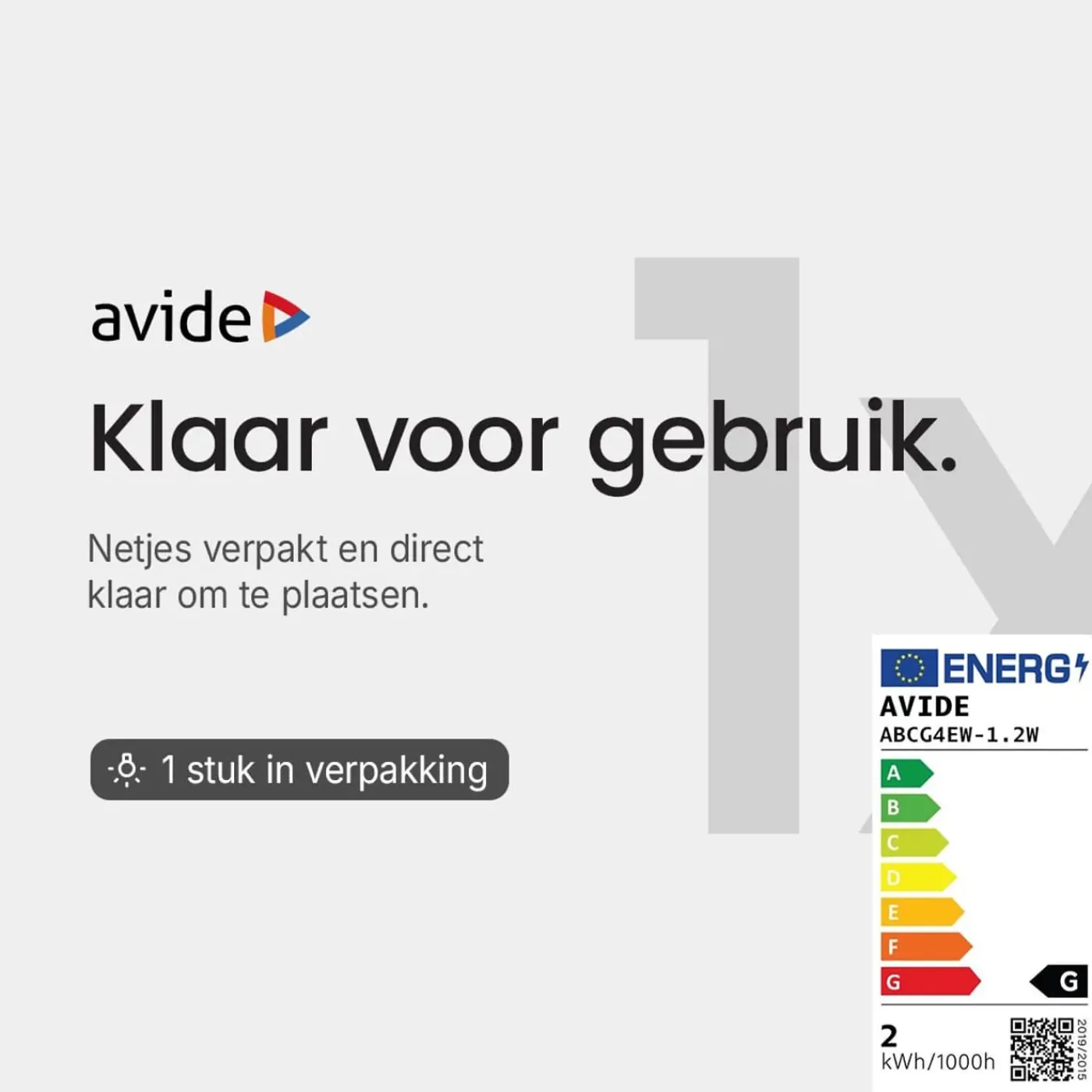Avide Led Insteeklamp G4 - 1.2w 90lm 2700k 12v - Warm Wit Licht - Vervangt 10w - 1 Stuk