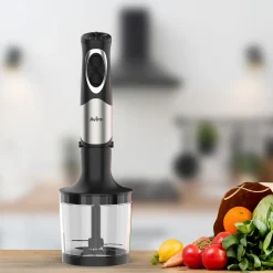 Aviro 6-in-1 Staafmixer 1000w - Set - 20 Snelheden - Hakmolen, Melkopschuimer, Garde & Maatbeker