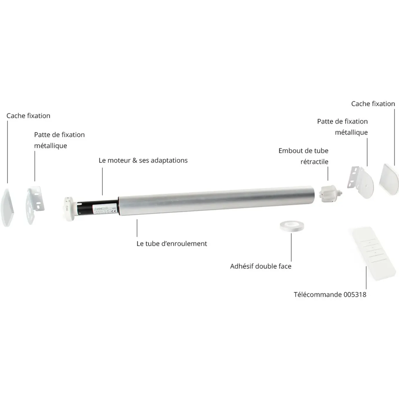 Avosdim Rolgordijnmotoriseringspakket - Diam.40 - 120cm