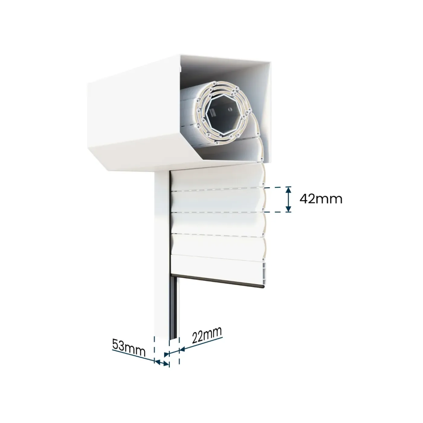 AvosDim Rolluik Elektrisch Bedraad Somfy Aluminium Wit B240 X H215 Cm Inkortbaar