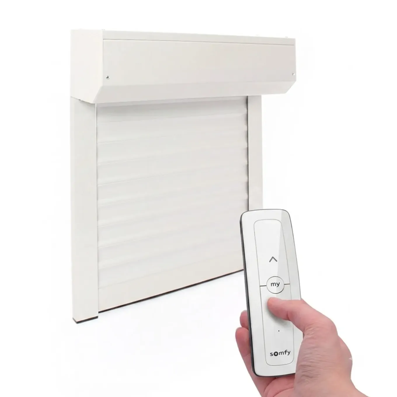 Avosdim Rolluik Elektrisch Radio Somfy Aluminium Wit B180 X H215 Cm Inkortbaar