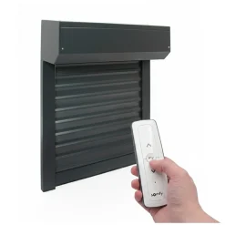 Avosdim Rolluik Elektrisch Radio Somfy Aluminium Grijs 7016 B180 X H215 Cm Inkortbaar