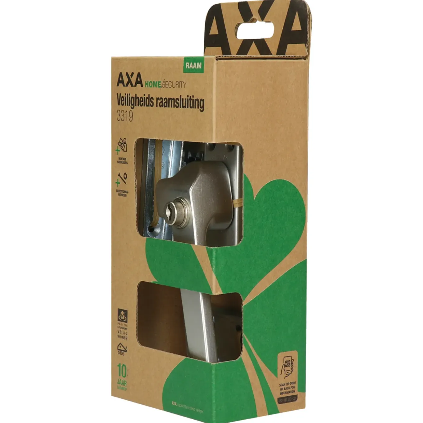 AXA – Raamslot – 3319 – Afmetingen 105 x 40 mm – SKG1 – Zilver rechts