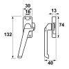 AXA - Raamsluiting - Model 3302 - Aluminium Wit - Niet Afsluitbaar - Ls