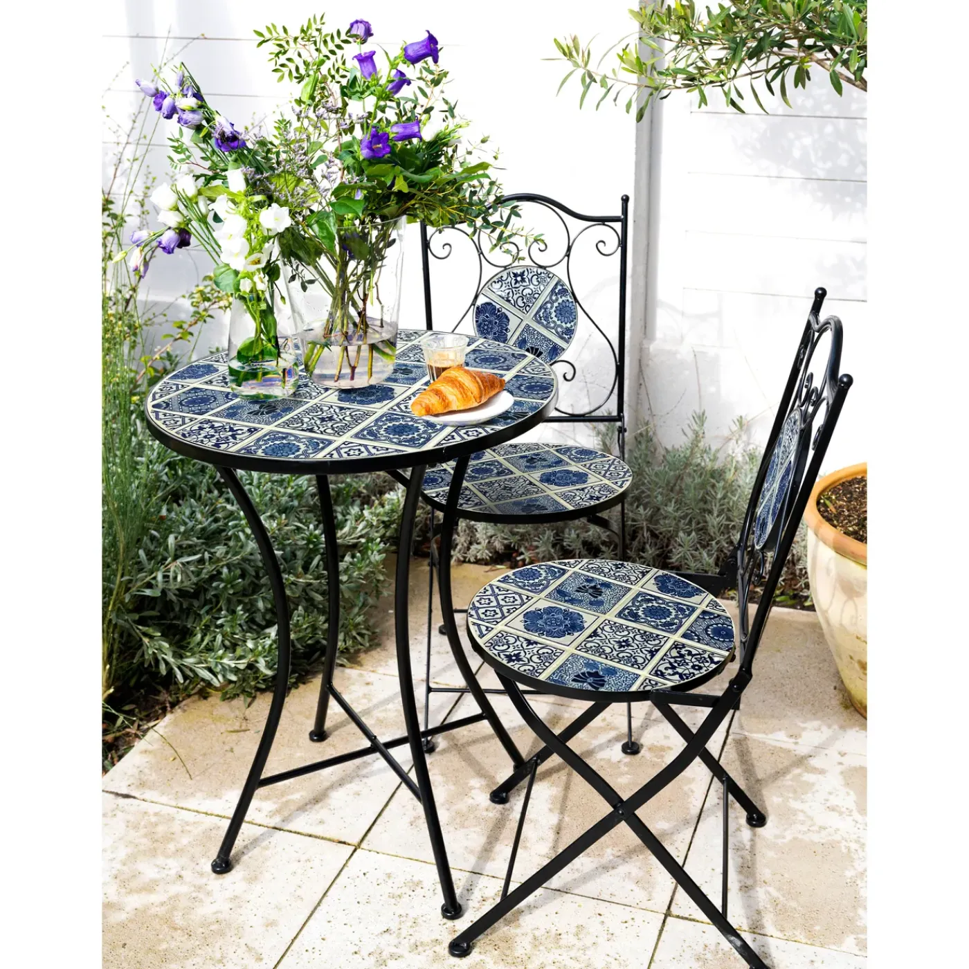 AXI Amélie Bistroset Met Tafel En 2 Stoelen - Delfts Blauw Mozaïek