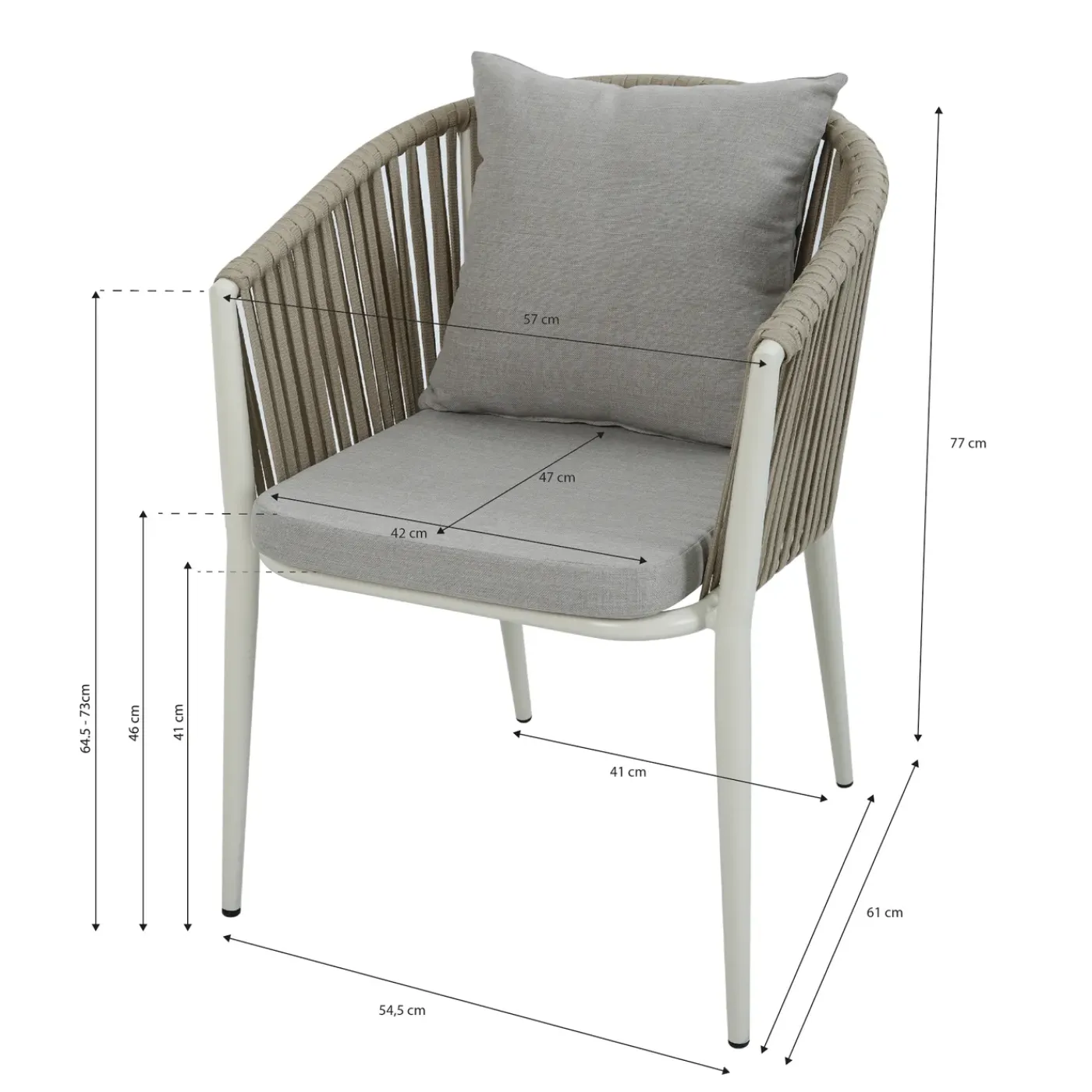 AXI Chay Tuinset Van Polywood - Houtlook - Met 8 Beige Stoelen