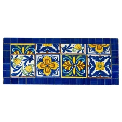 AXI Cleo Metalen Plantenrek Met Mozaïek Mediterrane Stijl Blauw/geel - 4 Niveaus