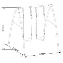 AXI Dubbele Schommel 210x210x217 Cm Metaal Grijs