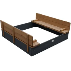 Axi Ella Xl Zandbak 120x120x20cm Met Deksel Hout Antraciet/bruin