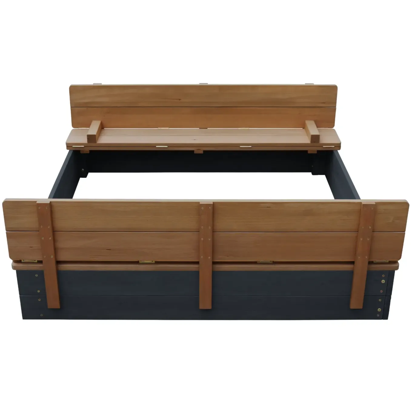 Axi Ella Xl Zandbak 120x120x20cm Met Deksel Hout Antraciet/bruin