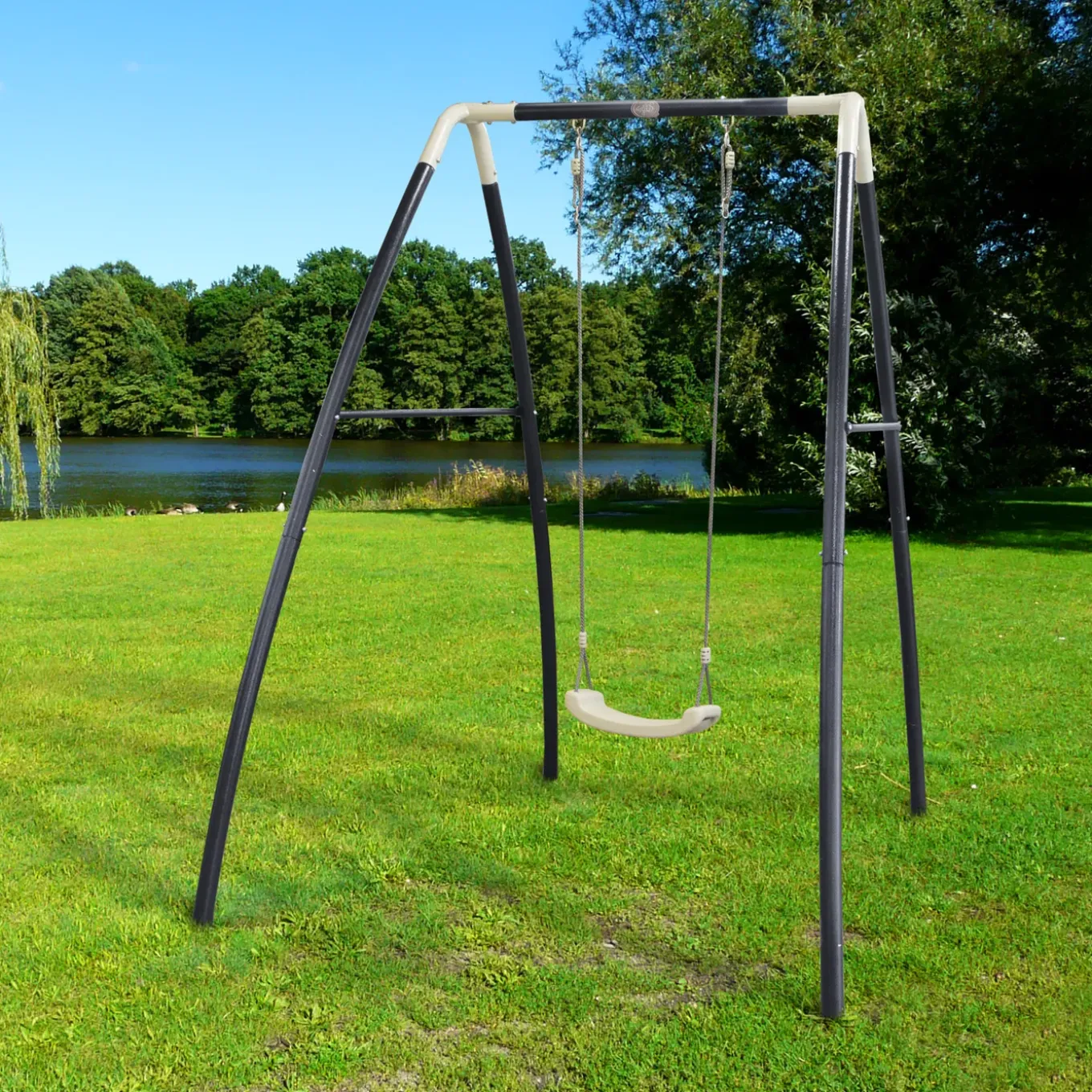 Axi Enkele Schommel 210x140x217cm Metaal Grijs