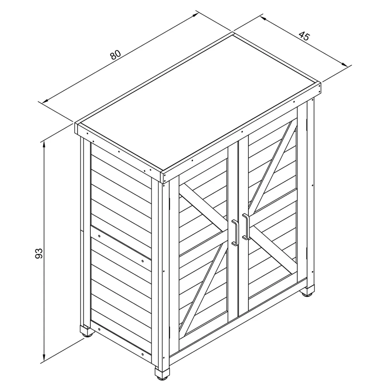 Axi Felix Opbergkast Van Hout - Grijs - 80 X 45 X 93 Cm