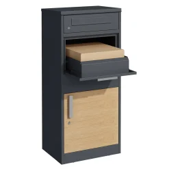 AXI Levi Pakketbrievenbus Van Metaal - Antraciet/houtlook